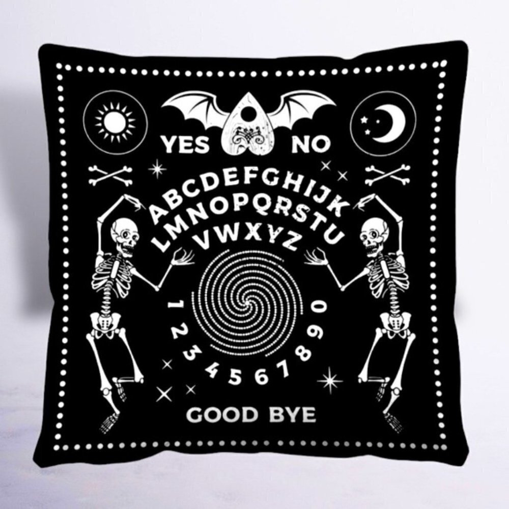 Pillow Cover Ouija Board Zippered Large Decorative Sugar Skull Sq 17.7 X 17.7 in